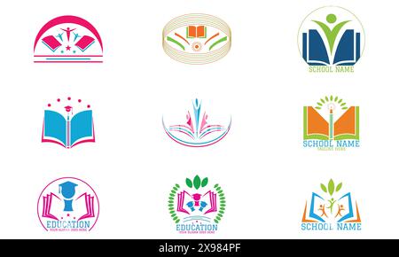 School Logo Vector And Illustration Collection Stock Vector