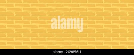 Gold brick wall background, flat vector illustration Stock Vector