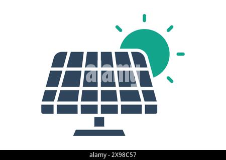 Solar panel icon. icon related to utilities. solid icon style. utilities elements vector illustration Stock Vector