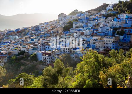 A view from the Rif Mountains , hiking in rural farms around Chefchaouen, Morocco Stock Photo