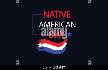 Honoring Native American Heritage A USA Flag Illustration Design Stock Vector