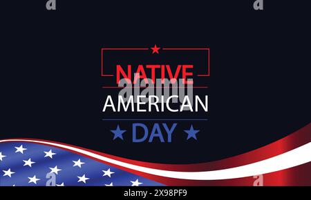 Honoring Native American Heritage A USA Flag Illustration Design Stock Vector