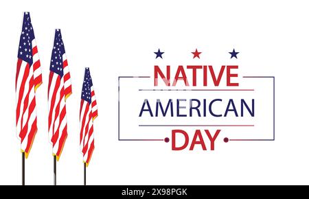 Honoring Native American Heritage A USA Flag Illustration Design Stock Vector