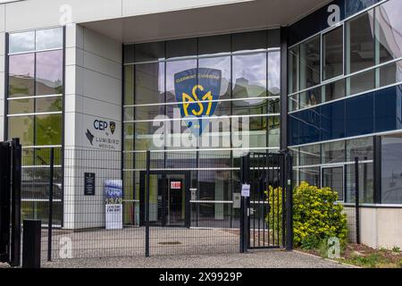 Entrance to the headquarters of ASM Clermont Auvergne, a French rugby union club based in Clermont-Ferrand playing in the Top 14 Stock Photo