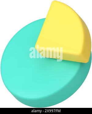 circle diagram 3d icon. realistic vector illustration isolated on white ...