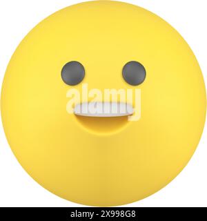 Emoticon yellow smiley flying happy circle head laughing character 3d icon realistic vector illustration. Emoji social network chatting message cybers Stock Vector