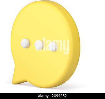 Yellow speech bubble cyberspace message chat box communication isometric 3d icon realistic vector illustration. Social media thinking balloon web conv Stock Vector