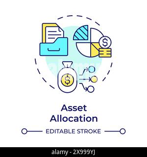Asset allocation multi color concept icon Stock Vector