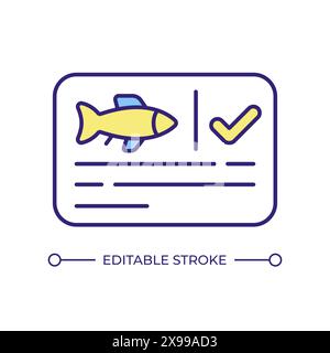 Fishing license RGB color icon Stock Vector
