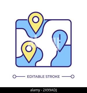 Fishing areas RGB color icon Stock Vector