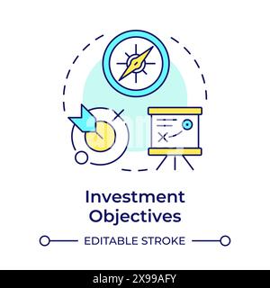 Investment objectives multi color concept icon Stock Vector