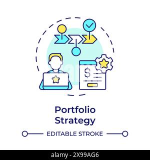Portfolio strategy multi color concept icon Stock Vector