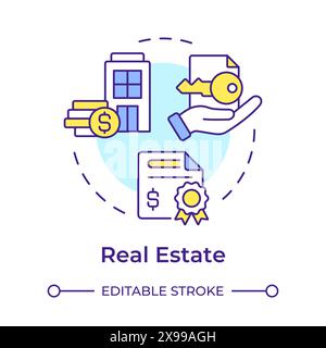 Real estate multi color concept icon Stock Vector