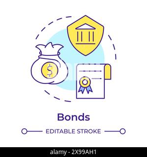 Bonds multi color concept icon Stock Vector