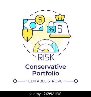 Conservative portfolio multi color concept icon Stock Vector