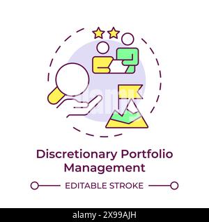 Discretionary portfolio management multi color concept icon Stock Vector