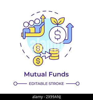Mutual funds multi color concept icon Stock Vector