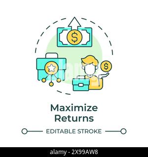 Maximize returns multi color concept icon Stock Vector