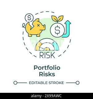 Portfolio risks multi color concept icon Stock Vector