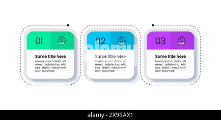 Infographic template with icons and 3 options or steps. Squares. Can be used for workflow layout, diagram, banner, webdesign. Vector illustration Stock Vector
