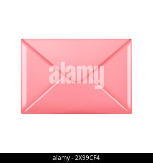 Blank realistic closed envelope in 3D style. Folded envelope isolated on white background. Vector illustration Stock Vector