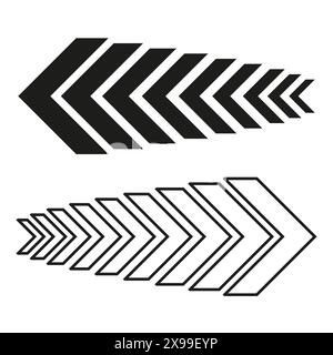 Arrow chevron pattern. Black and white. Geometric directional design. Vector illustration. Stock Vector
