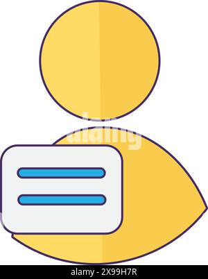 Abstract medical facility patient avatar icon. Identification in clinic, medical stroked cartoon element for modern and retro design. Simple color vec Stock Vector