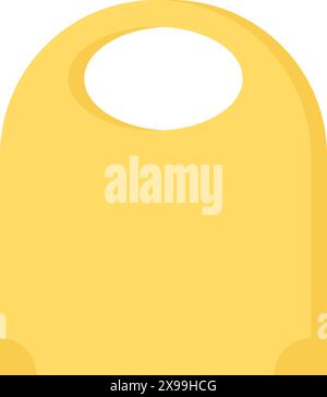 Yellow plastic bag with handles. Bright packaging of purchases, shopping process flat element for modern and retro design. Simple color vector pictogr Stock Vector
