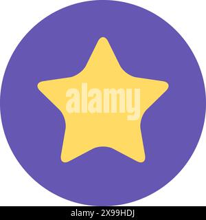 Star rating sticker. Symbol of quality assessment and recognition, shopping process flat element for modern and retro design. Simple color vector pict Stock Vector