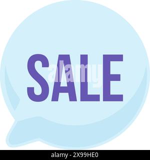 Talk bubble sale inscription. Advertising information about discounts, shopping process flat element for modern and retro design. Simple color vector Stock Vector
