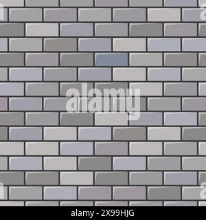 Grey brick wall texture. Seamless background. Vector illustration Stock Vector