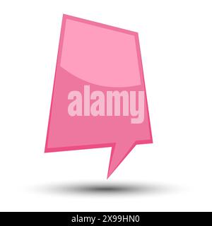 Red cartoon comic balloon speech bubble without phrases and with shadow. Vector illustration. Stock Vector