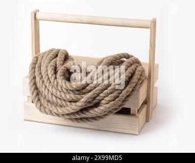 Coiled rope isolated over a white background Stock Photo