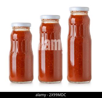 bbq sauce glass jar isolated on white background Stock Photo