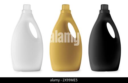 Side view of a plastic bottle with a handle highlighted on a white background with clipping path Stock Photo
