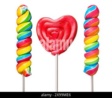 colorful lollipops isolated on white background Stock Photo