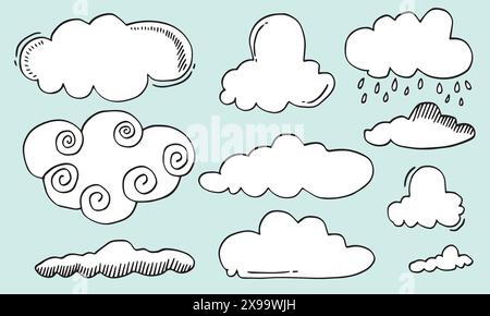 Set of vector clouds. Design elements. Stock Vector