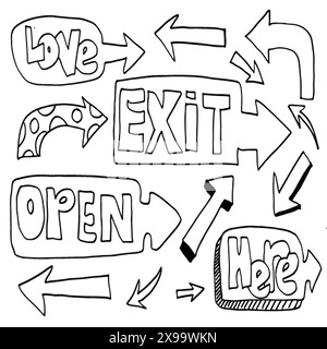 Open Sign exit. for use in cafes, buildings, shops and others Stock Vector