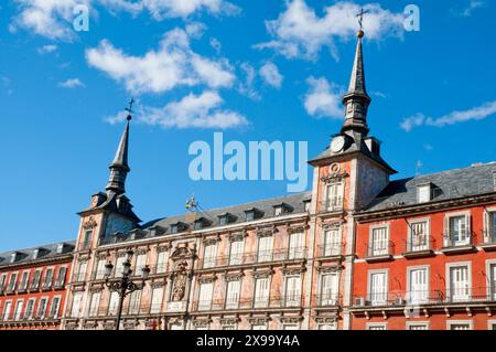 Facade of Casa de la Panaderia. Main Square, Madrid, Spain. Stock Photo