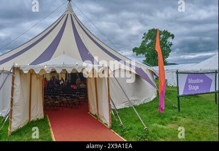 The Meadow Stage at the Hay Festival, Hay-on-Wye, Powys, Wales Stock Photo