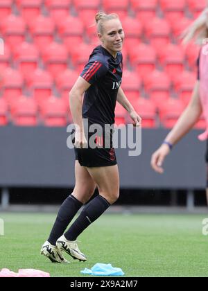 Prague, Czechia. 30th May, 2024. Janice Cayman of Belgium pictured during the matchday -1 training session ahead of a game between the national teams of Czechia and Belgium, called the Red Flames on the third matchday in Group A2 in the league stage of the 2023-24 UEFA Women's European Qualifiers competition, on Thursday 30 May 2024 in Prague, Czechia . Credit: sportpix/Alamy Live News Stock Photo