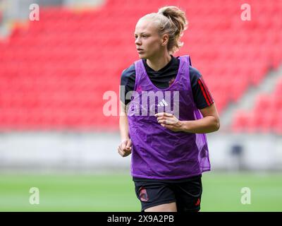 Prague, Czechia. 30th May, 2024. Sarah Wijnants of Belgium pictured during the matchday -1 training session ahead of a game between the national teams of Czechia and Belgium, called the Red Flames on the third matchday in Group A2 in the league stage of the 2023-24 UEFA Women's European Qualifiers competition, on Thursday 30 May 2024 in Prague, Czechia . Credit: sportpix/Alamy Live News Stock Photo