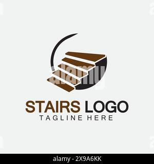 Stairs icon logo design vector illustration template Stock Vector