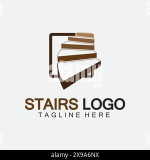 Stairs icon logo design vector illustration template Stock Vector