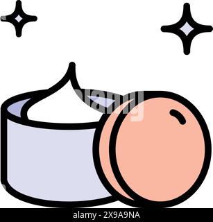 Eye cream for fine lines and wrinkles. Under eye serum for dark circles and puffiness. Skincare illustration, sign for cosmetics store. Simple color i Stock Vector