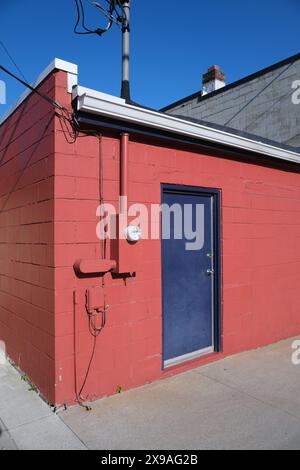 Colorful rear entrance of a shop in Yale Michigan USA. Stock Photo