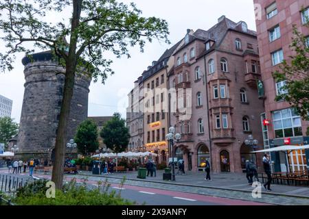 NUREMBERG, GERMANY - MAY 17, 2024: On the streets and square in the inner city of Nuremberg, Bavaria, Germany Stock Photo