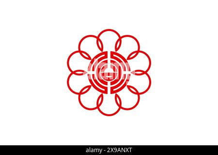 Japan Saitama prefecture Koshigaya city flag illustration Stock Vector