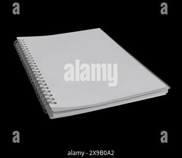 mockup note book on black background Stock Photo