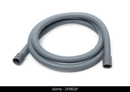 Drain hose for washing machine isolated on white background Stock Photo